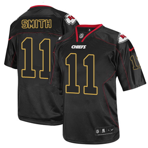 Men's Limited Alex Smith Nike Jersey Lights Out Black - #11 NFL Kansas City Chiefs